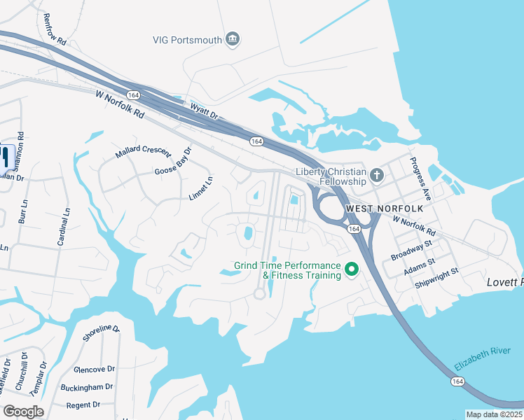 map of restaurants, bars, coffee shops, grocery stores, and more near 7 Centre Port Cir in Portsmouth
