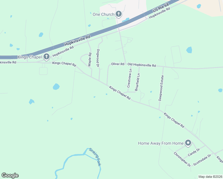 map of restaurants, bars, coffee shops, grocery stores, and more near 721-795 Kings Chapel Road in Cadiz