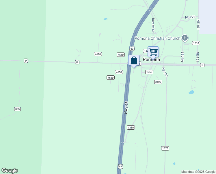 map of restaurants, bars, coffee shops, grocery stores, and more near 5165 County Road 4630 in Pomona