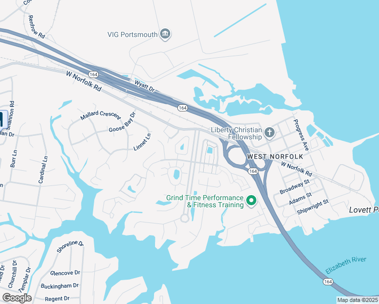 map of restaurants, bars, coffee shops, grocery stores, and more near 13 Centre Port Circle in Portsmouth