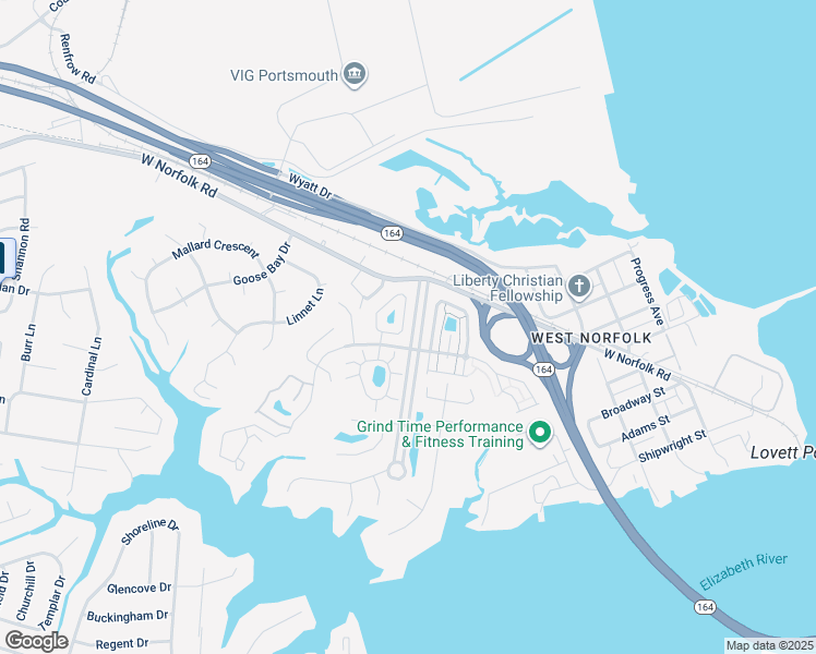 map of restaurants, bars, coffee shops, grocery stores, and more near 13 Centre Port Circle in Portsmouth