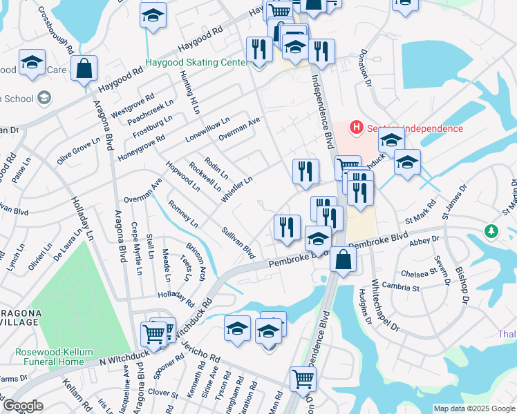 map of restaurants, bars, coffee shops, grocery stores, and more near 909 Shaman Crescent in Virginia Beach