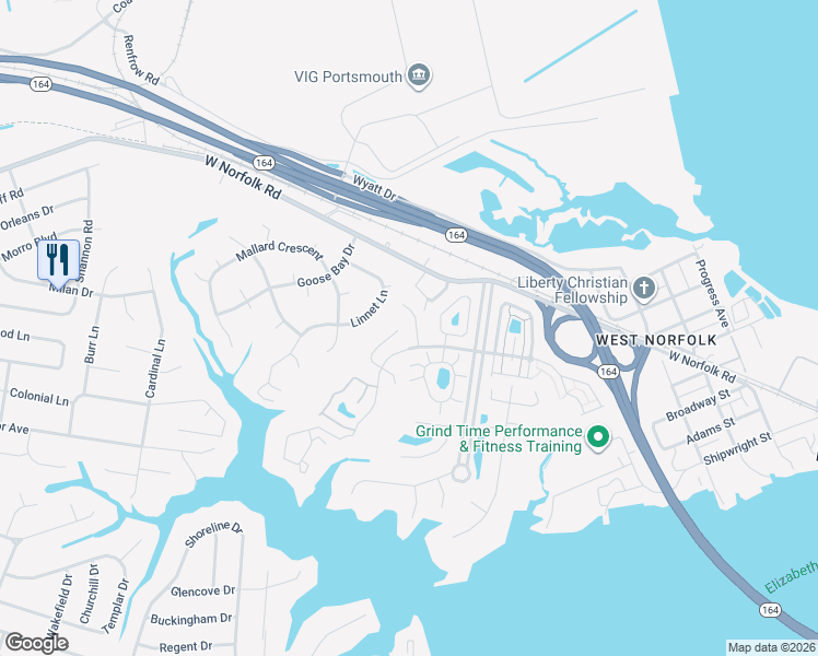 map of restaurants, bars, coffee shops, grocery stores, and more near 2 Lantern Way in Portsmouth