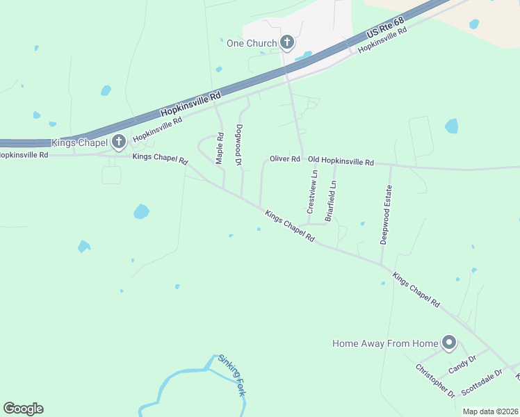 map of restaurants, bars, coffee shops, grocery stores, and more near 721 Kings Chapel Road in Cadiz