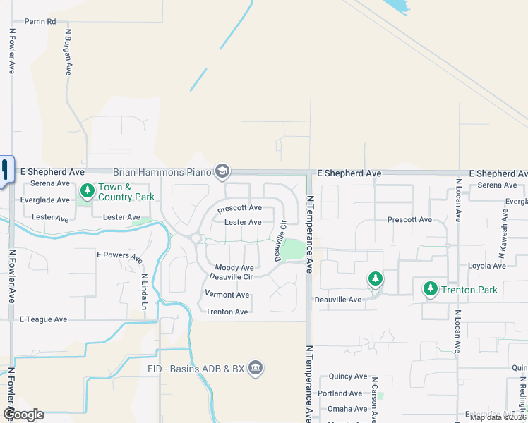 map of restaurants, bars, coffee shops, grocery stores, and more near 2467 Lester Avenue in Clovis