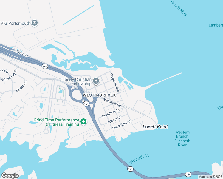 map of restaurants, bars, coffee shops, grocery stores, and more near 3304 Harding Street in Portsmouth