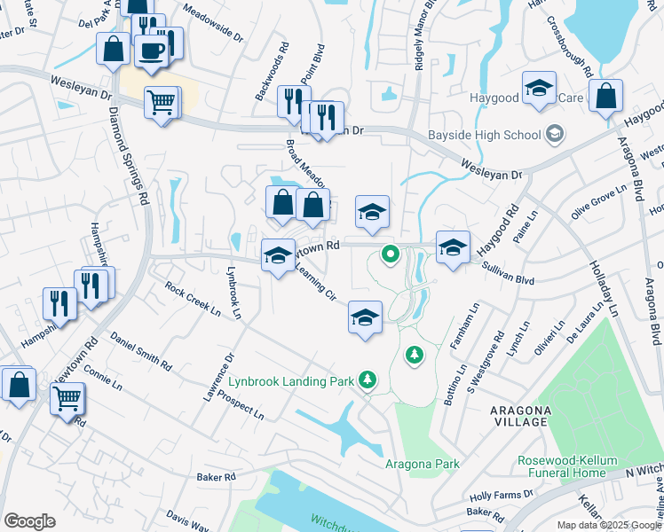 map of restaurants, bars, coffee shops, grocery stores, and more near 5421 Cleeve Abbey in Virginia Beach
