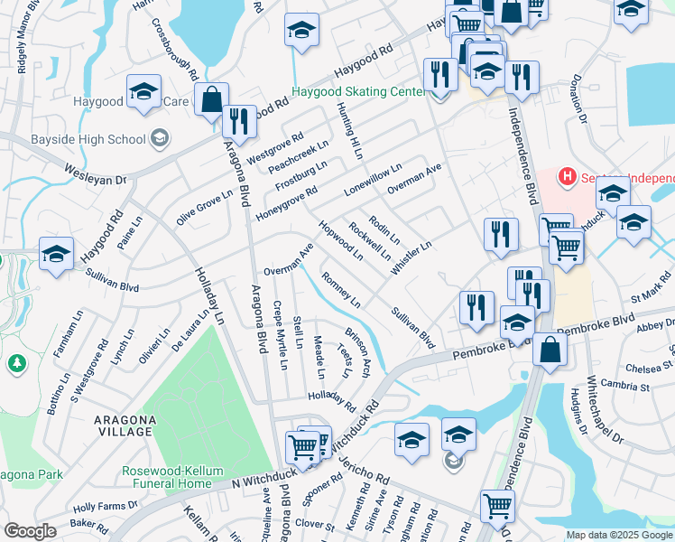 map of restaurants, bars, coffee shops, grocery stores, and more near 4769 Sullivan Boulevard in Virginia Beach