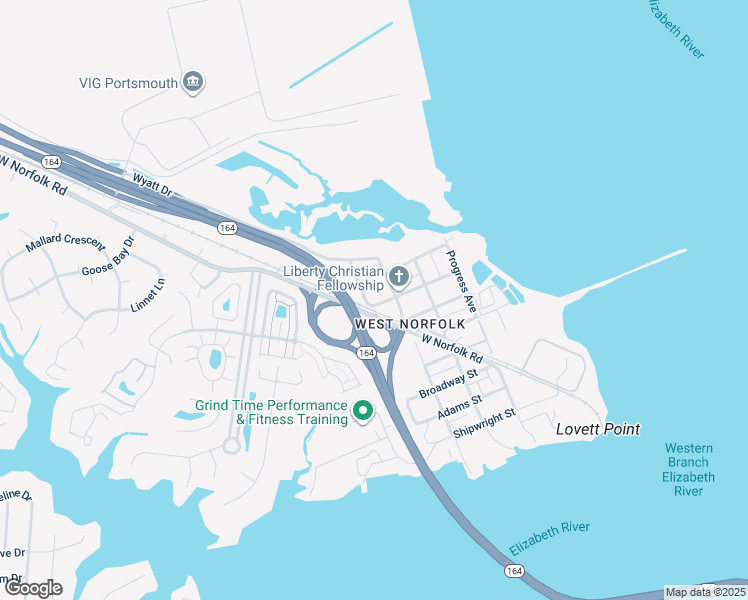 map of restaurants, bars, coffee shops, grocery stores, and more near 3809 Sunnyside Avenue in Portsmouth