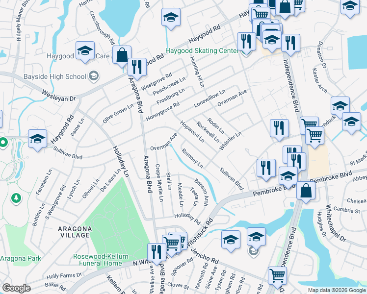 map of restaurants, bars, coffee shops, grocery stores, and more near 4785 Sullivan Boulevard in Virginia Beach
