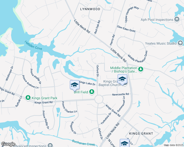 map of restaurants, bars, coffee shops, grocery stores, and more near 933 Sir Wilfred Circle in Virginia Beach