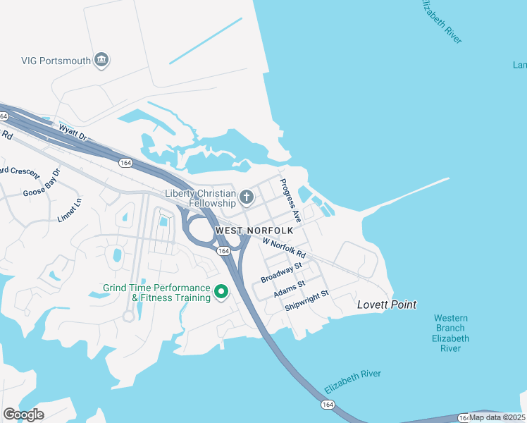 map of restaurants, bars, coffee shops, grocery stores, and more near 3710 Mariner Avenue in Portsmouth
