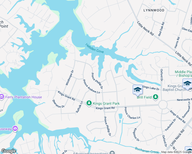 map of restaurants, bars, coffee shops, grocery stores, and more near 908 Prince Phillip Drive in Virginia Beach