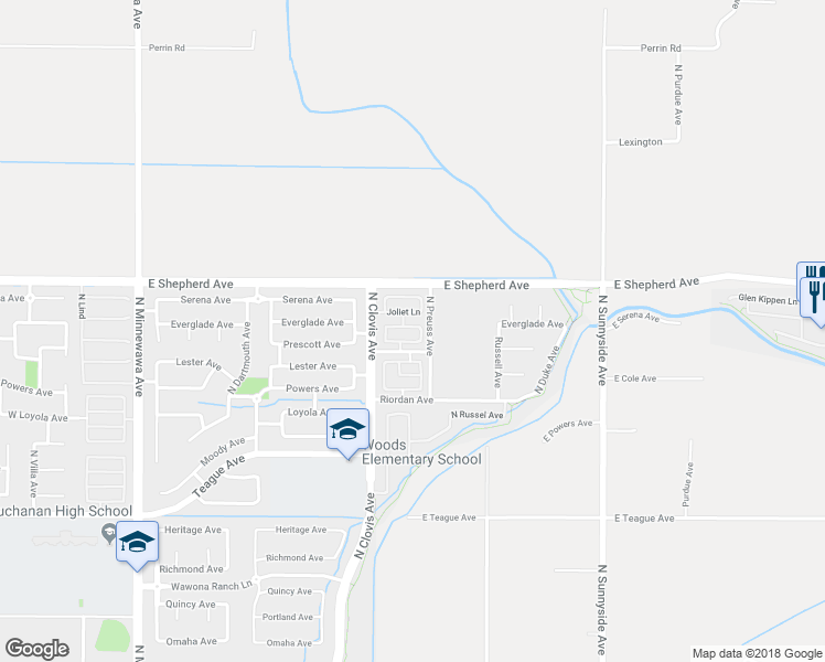 map of restaurants, bars, coffee shops, grocery stores, and more near 866 Lemieux Lane in Clovis