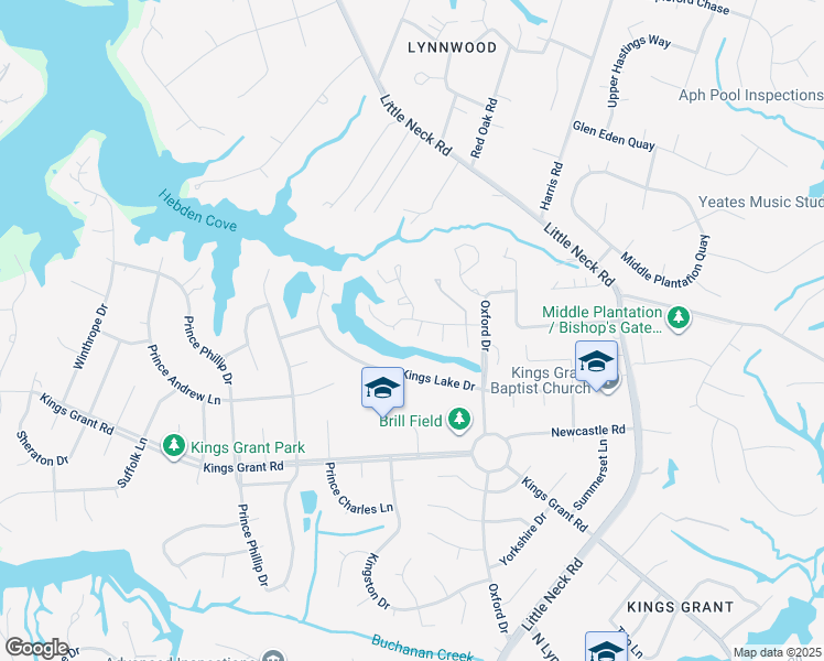 map of restaurants, bars, coffee shops, grocery stores, and more near 925 Poquoson Circle in Virginia Beach