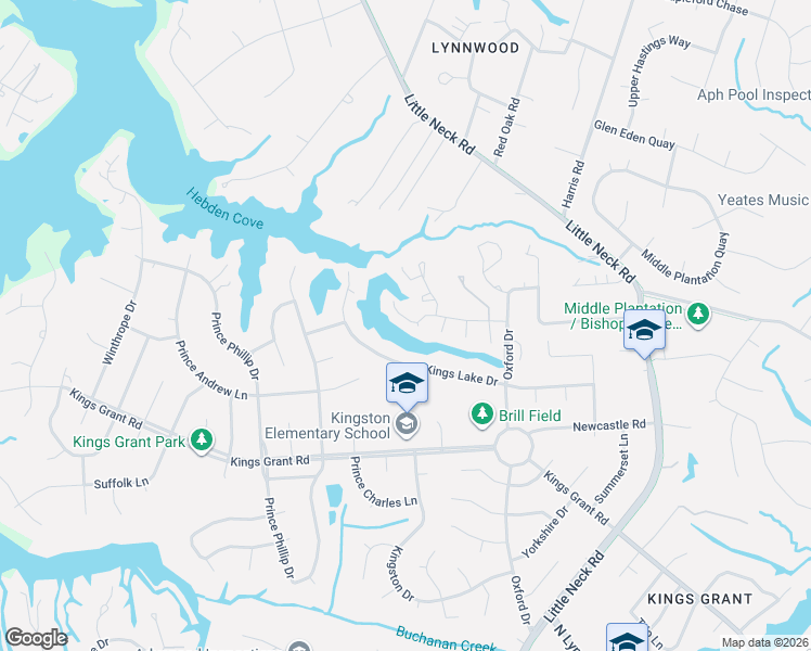 map of restaurants, bars, coffee shops, grocery stores, and more near 3540 Sir Wilfred Place in Virginia Beach