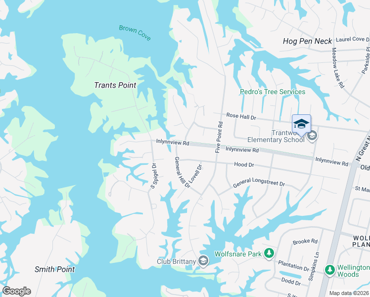 map of restaurants, bars, coffee shops, grocery stores, and more near 2525 Inlynnview Rd in Virginia Beach