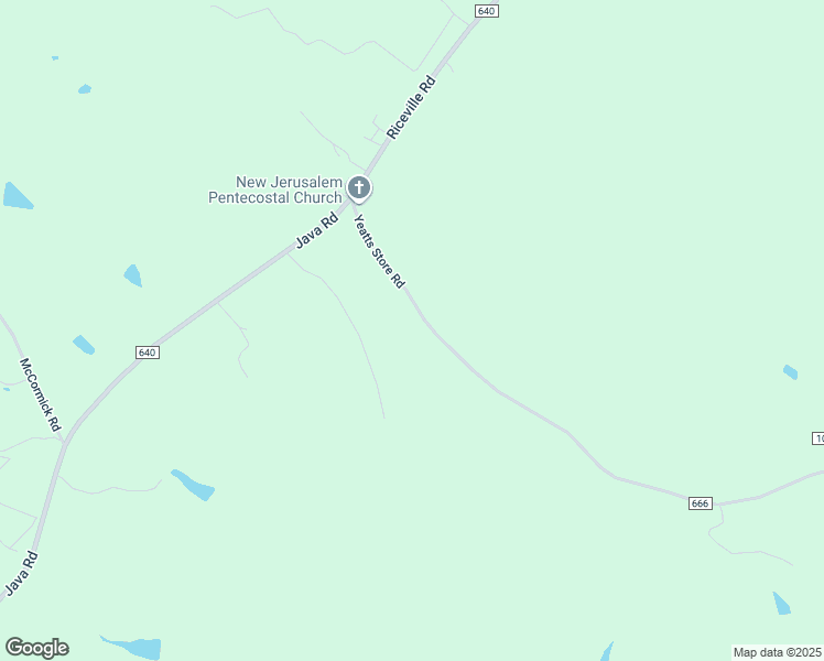 map of restaurants, bars, coffee shops, grocery stores, and more near 456 Yeatts Store Road in Java