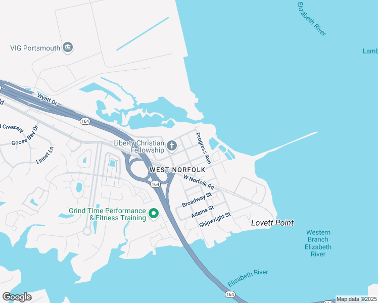 map of restaurants, bars, coffee shops, grocery stores, and more near 3719 Mariner Avenue in Portsmouth