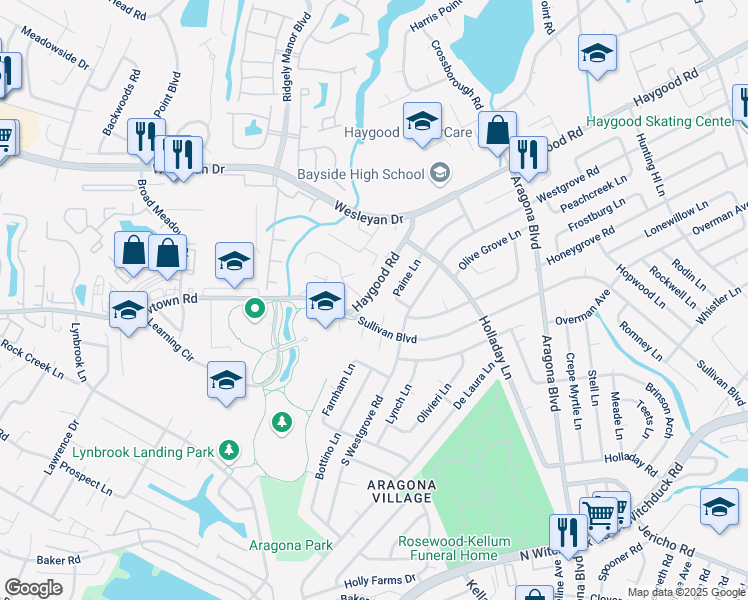 map of restaurants, bars, coffee shops, grocery stores, and more near 5041 Haygood Road in Virginia Beach