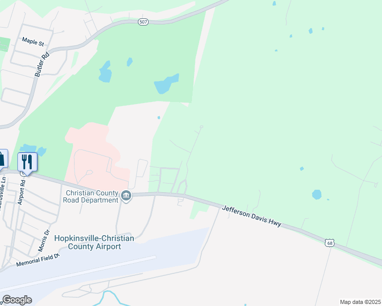 map of restaurants, bars, coffee shops, grocery stores, and more near 300 Grand Orchard Drive in Hopkinsville