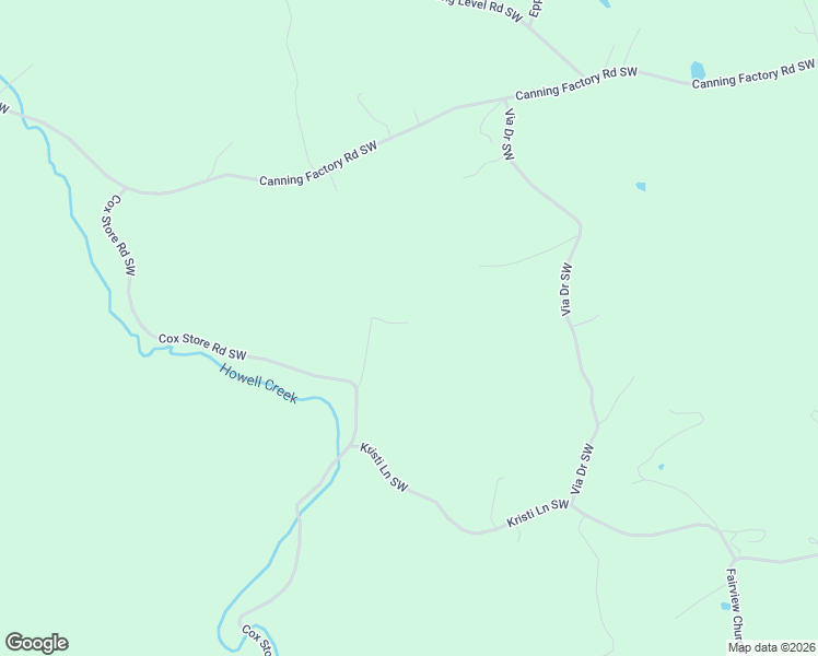 map of restaurants, bars, coffee shops, grocery stores, and more near 543 Cox Store Road Southwest in Floyd