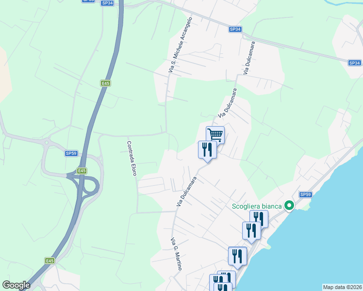 map of restaurants, bars, coffee shops, grocery stores, and more near in Free municipal consortium of Syracuse