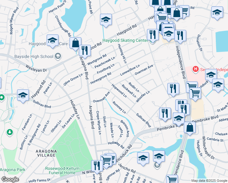 map of restaurants, bars, coffee shops, grocery stores, and more near 4788 Sullivan Boulevard in Virginia Beach