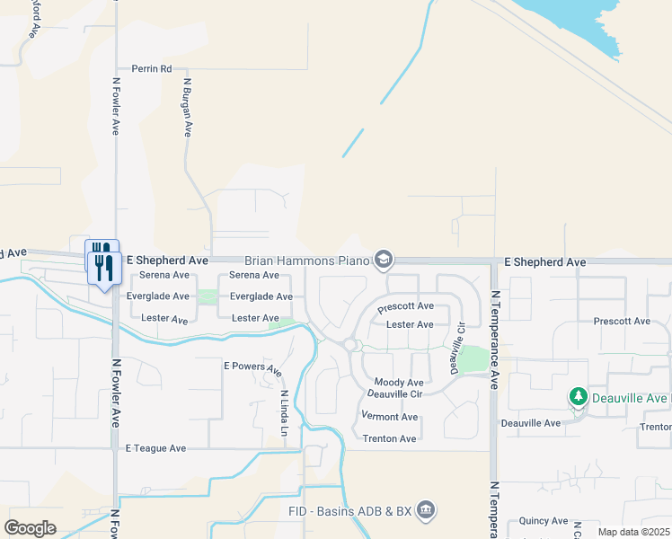 map of restaurants, bars, coffee shops, grocery stores, and more near 2250 Serena Avenue in Clovis