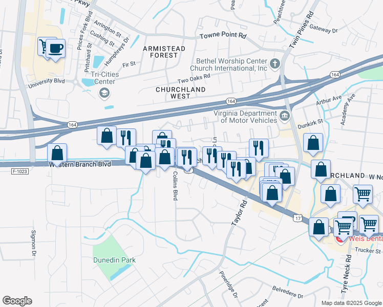 map of restaurants, bars, coffee shops, grocery stores, and more near in 