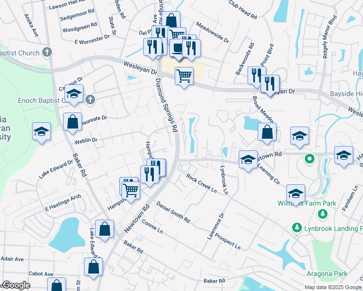 map of restaurants, bars, coffee shops, grocery stores, and more near 5516 Island Court in Virginia Beach