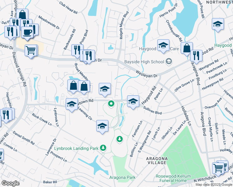 map of restaurants, bars, coffee shops, grocery stores, and more near 908 Southmoor Drive in Virginia Beach