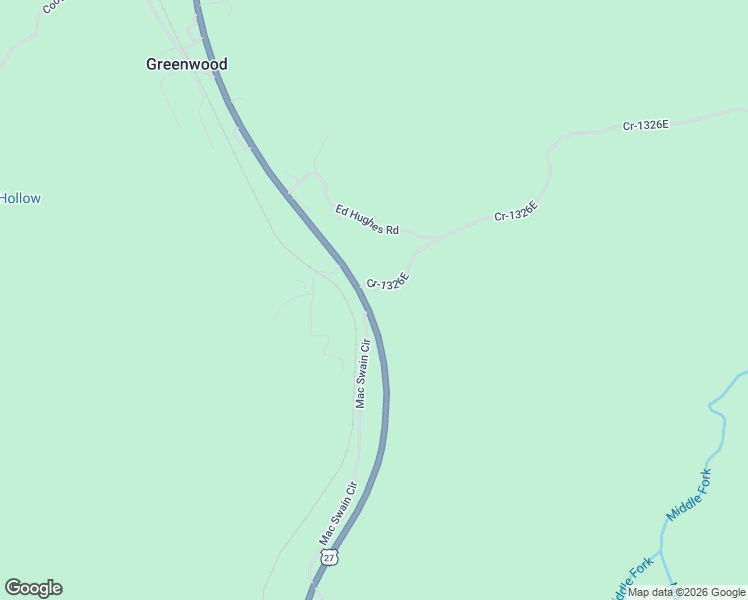 map of restaurants, bars, coffee shops, grocery stores, and more near Cr-1326E in Parkers Lake