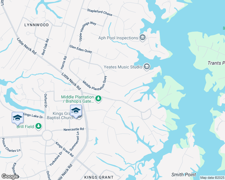 map of restaurants, bars, coffee shops, grocery stores, and more near 3305 Saint Catherines Way in Virginia Beach
