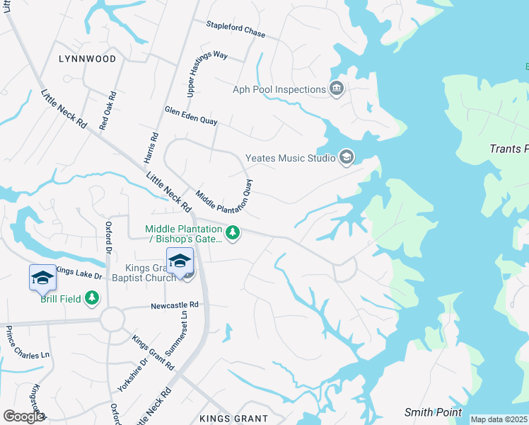 map of restaurants, bars, coffee shops, grocery stores, and more near 3305 Saint Catherines Way in Virginia Beach