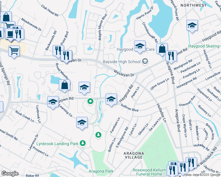 map of restaurants, bars, coffee shops, grocery stores, and more near 5120 Sammy Street in Virginia Beach