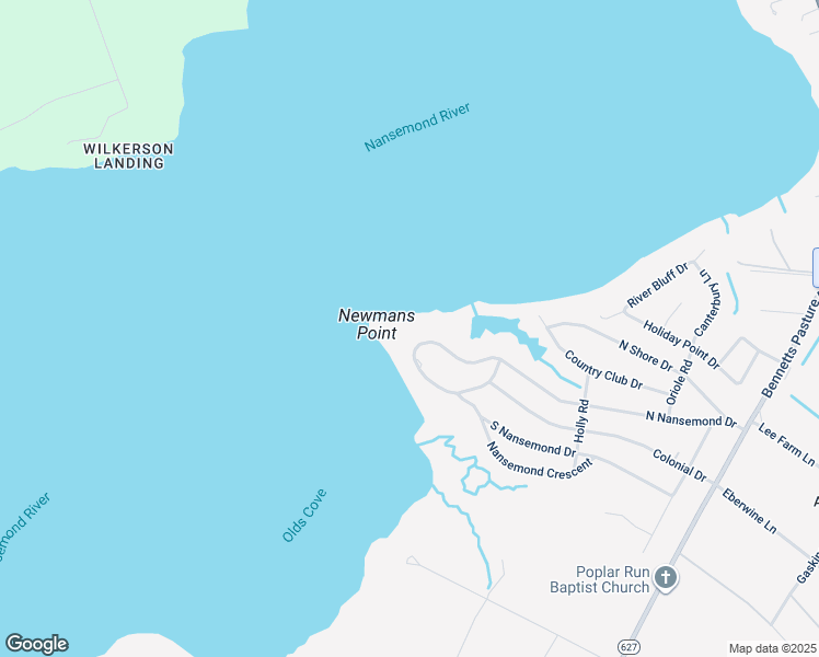 map of restaurants, bars, coffee shops, grocery stores, and more near 2600 North Nansemond Drive in Suffolk