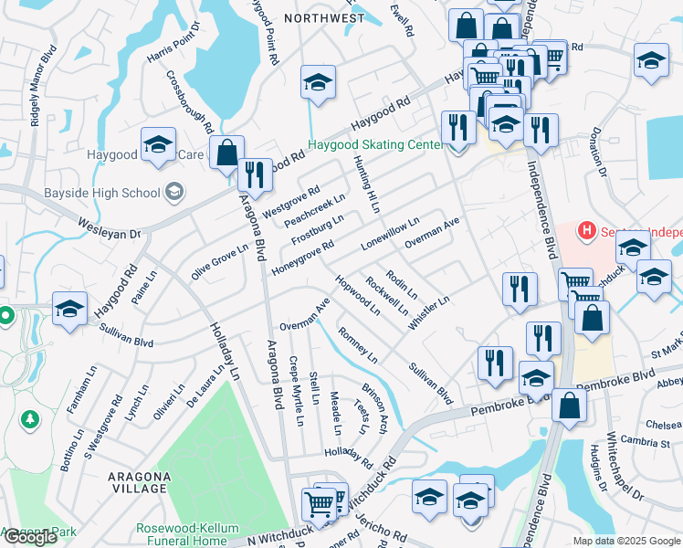 map of restaurants, bars, coffee shops, grocery stores, and more near 4836 Overman Avenue in Virginia Beach