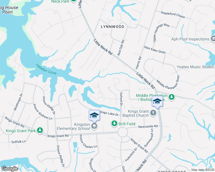map of restaurants, bars, coffee shops, grocery stores, and more near 1079 Sir Timothy Drive in Virginia Beach
