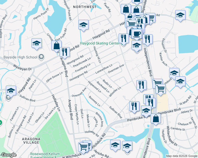 map of restaurants, bars, coffee shops, grocery stores, and more near 4817 Overman Avenue in Virginia Beach