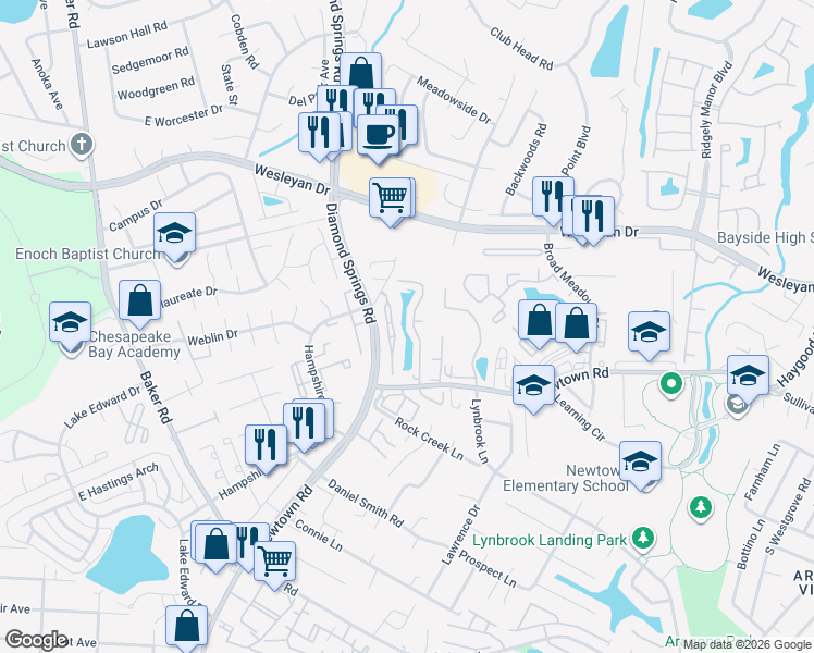 map of restaurants, bars, coffee shops, grocery stores, and more near 5512 Island Court in Virginia Beach