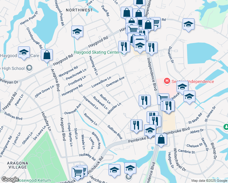 map of restaurants, bars, coffee shops, grocery stores, and more near 4740 Bridgeman Lane in Virginia Beach