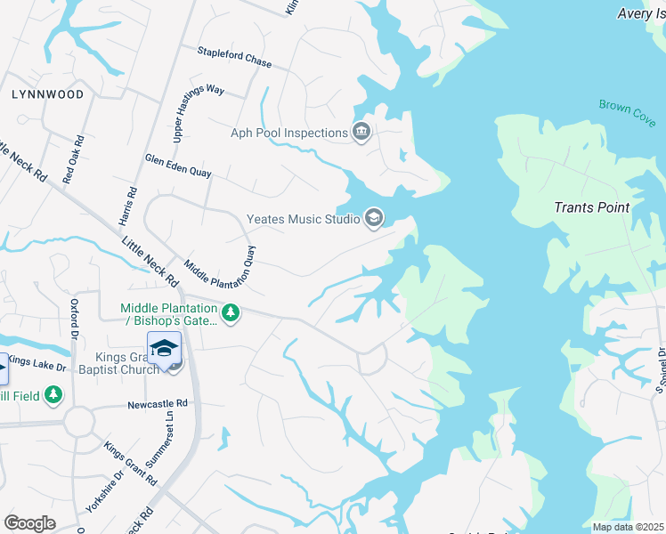 map of restaurants, bars, coffee shops, grocery stores, and more near 3364 Herons Gate in Virginia Beach