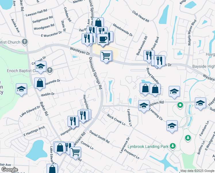 map of restaurants, bars, coffee shops, grocery stores, and more near 876 Gem Court in Virginia Beach