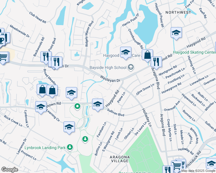 map of restaurants, bars, coffee shops, grocery stores, and more near 5016 Haygood Road in Virginia Beach