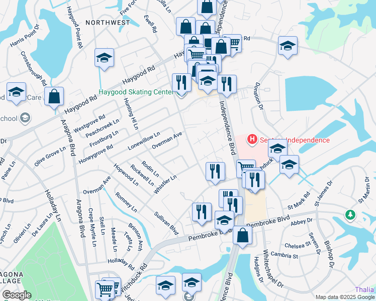 map of restaurants, bars, coffee shops, grocery stores, and more near 945 Ferry Plantation Road in Virginia Beach