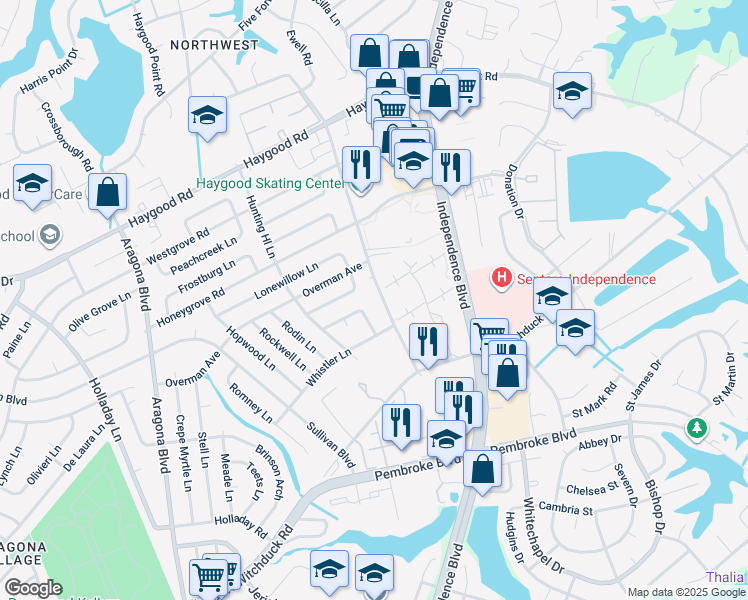 map of restaurants, bars, coffee shops, grocery stores, and more near 945 Ferry Plantation Road in Virginia Beach