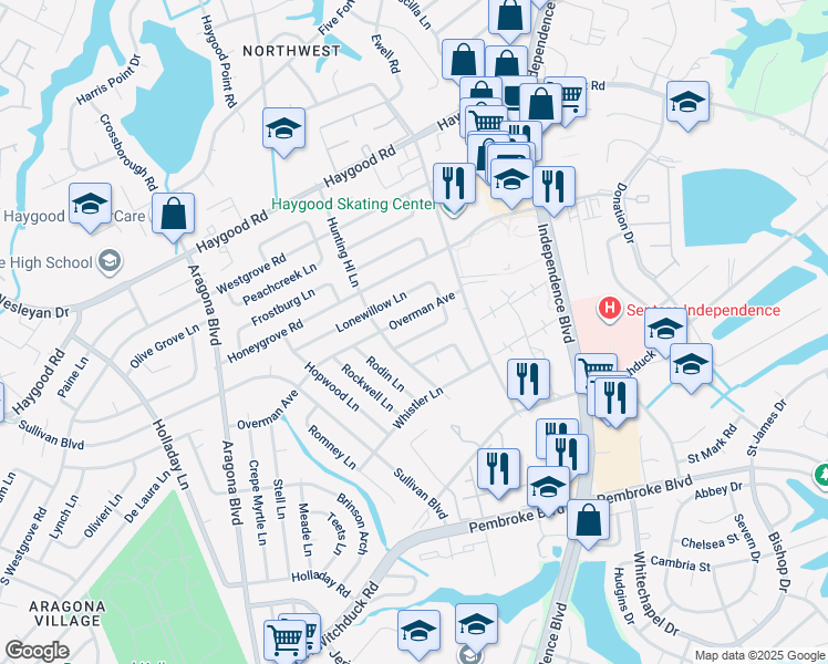 map of restaurants, bars, coffee shops, grocery stores, and more near 4732 Nuttfield Lane in Virginia Beach