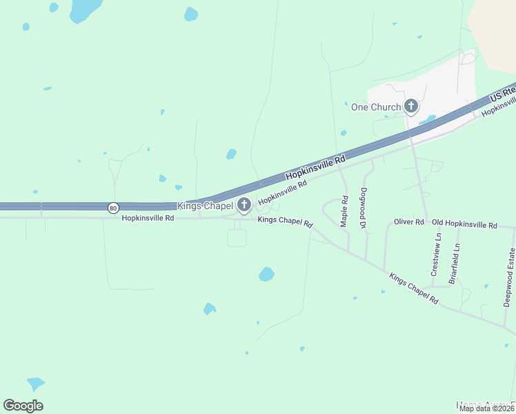map of restaurants, bars, coffee shops, grocery stores, and more near 344-384 Kings Chapel Road in Cadiz