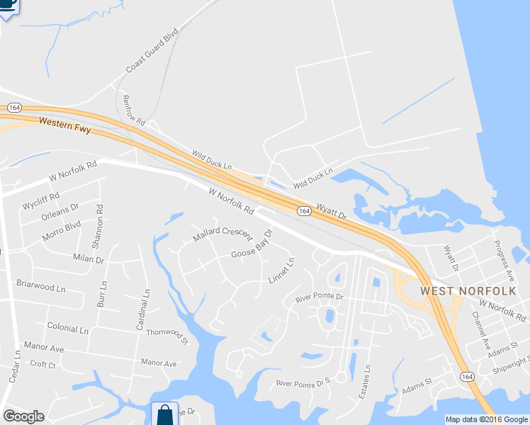 map of restaurants, bars, coffee shops, grocery stores, and more near 4620 West Norfolk Road in Portsmouth